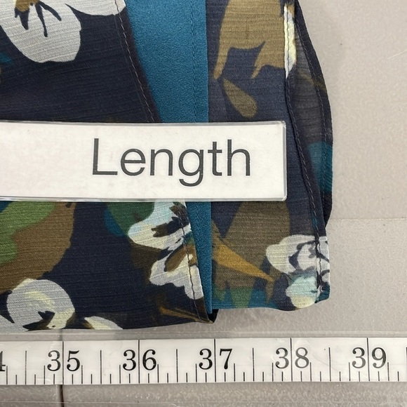 Cabi Dress Women's X Small XS Blue Pirouette Floating Flowers Midi Long Sleeve - Picture 16 of 16